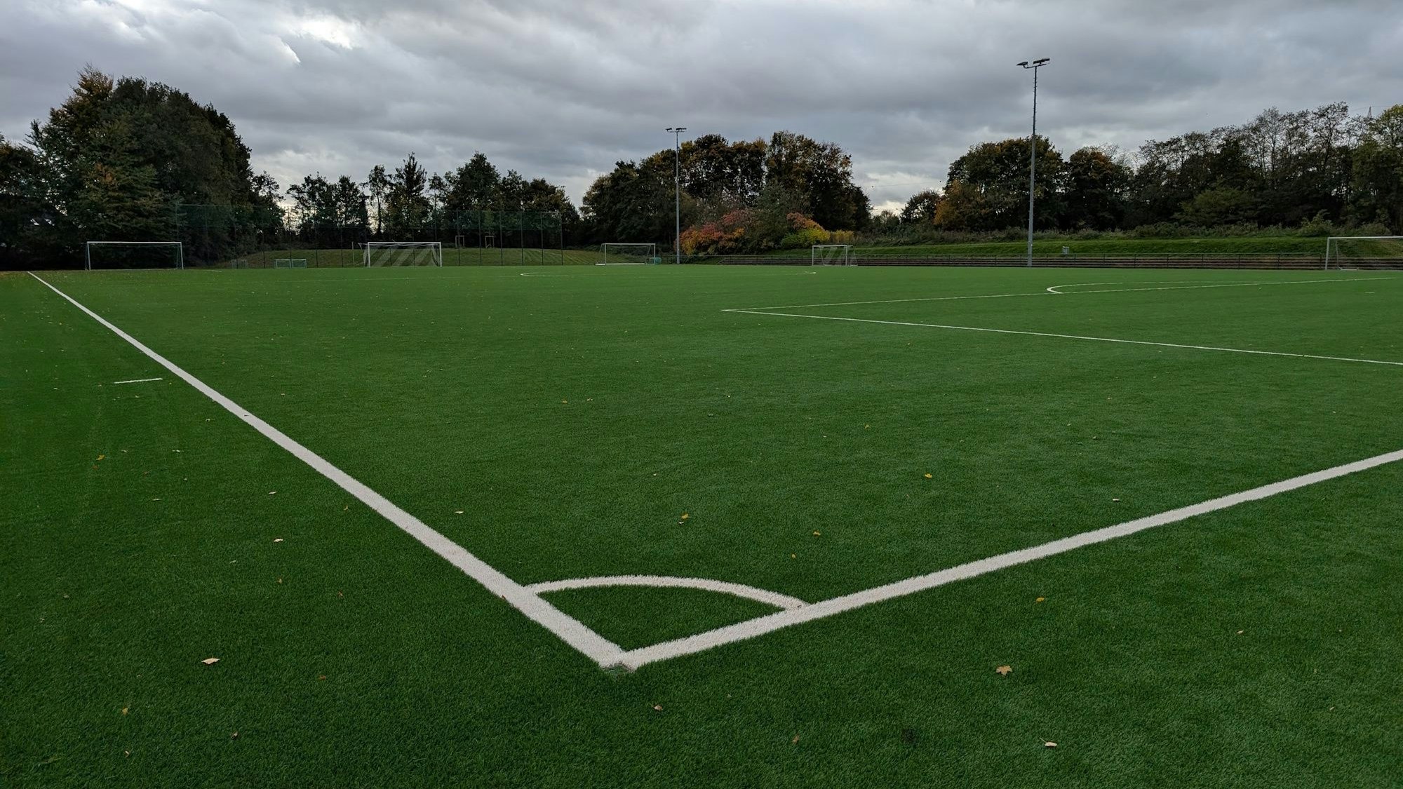 Zu sehen ist ein Kunstrasenplatz.