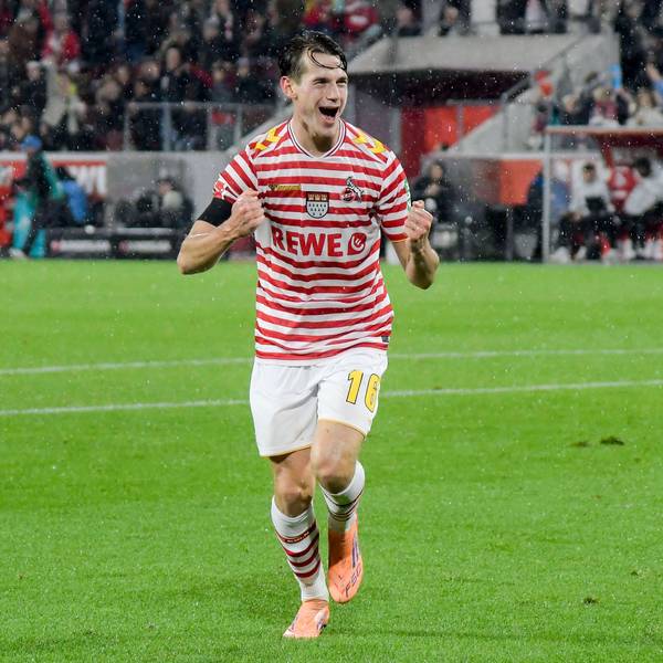 Jakub Kaminski Koeln 16 jubelt nach dem Tor zum 4:1 02.11.2025 Fussball 1. FC Koeln vs Hamburger SV, Rheinenergiestadion, Koeln, DFB/DFL REGULATIONS PROHIBIT ANY USE OF PHOTOGRAPHS AS IMAGE SEQUENCES AND/OR QUASI-VIDEO *** Jakub Kaminski Koeln 16 cheers after scoring 4 1 02 11 2025 Soccer 1 FC Koeln vs Hamburger SV, Rheinenergiestadion, Koeln, DFB DFL REGULATIONS PROHIBIT ANY USE OF PHOTOGRAPHS AS IMAGE SEQUENCES AND OR QUASI VIDEO Copyright: xpepphotox/xHorstxMauelshagenx pep00321, pep_20251102_hm_188177