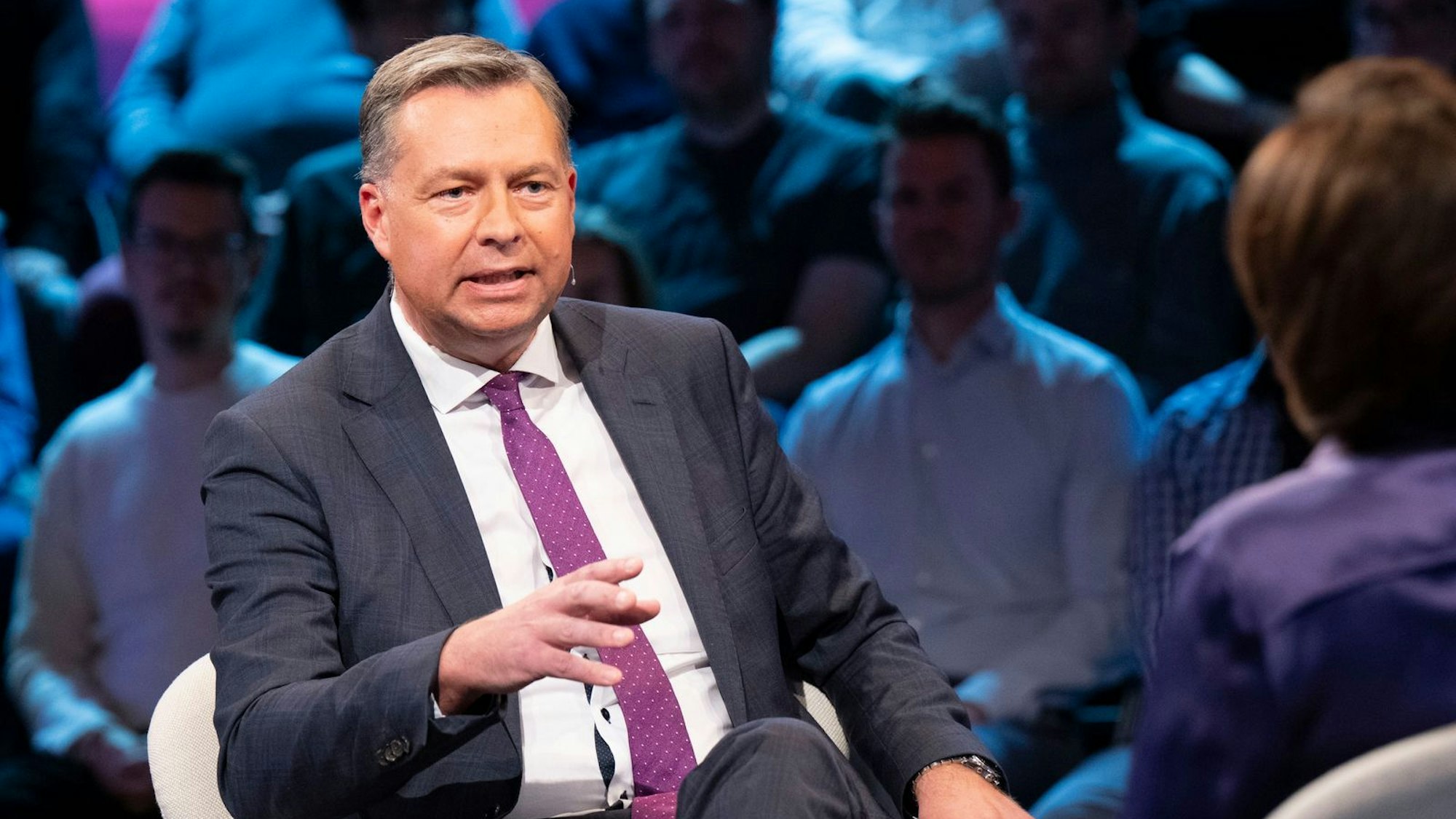 Der CSU-Bundestagsabgeordnete Stephan Mayer hat bei Sandra Maischberger über die Stadtbild-Aussage von Friedrich Merz gesprochen. (Bild: WDR/Melanie Grande)