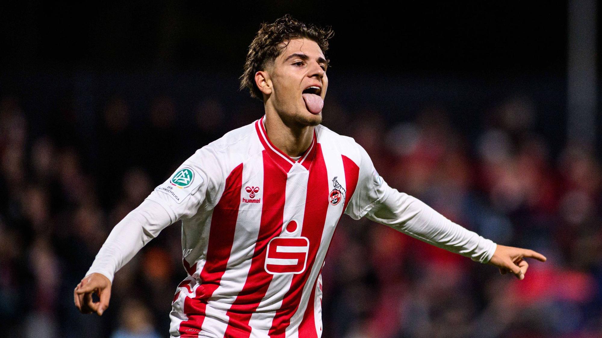 COLOGNE, GERMANY - 5 NOVEMBER, 2025: Alessandro Puzzo, goal - The football match of UEFA Youth League 1.FC Koeln vs Racing FC Union at Franz Kremer Stadium. PUBLICATIONxNOTxINxRUS Copyright: xVITALIIxKLIUIEVx