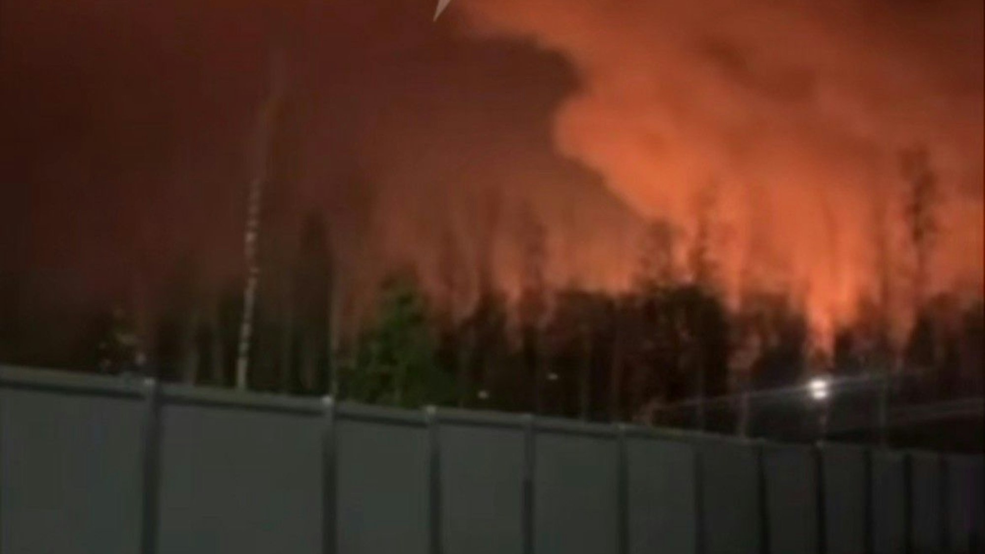 Screenshot vom russischen Telegram-Kanal Astra: Explosionen am Umspannwerk in Wladimir