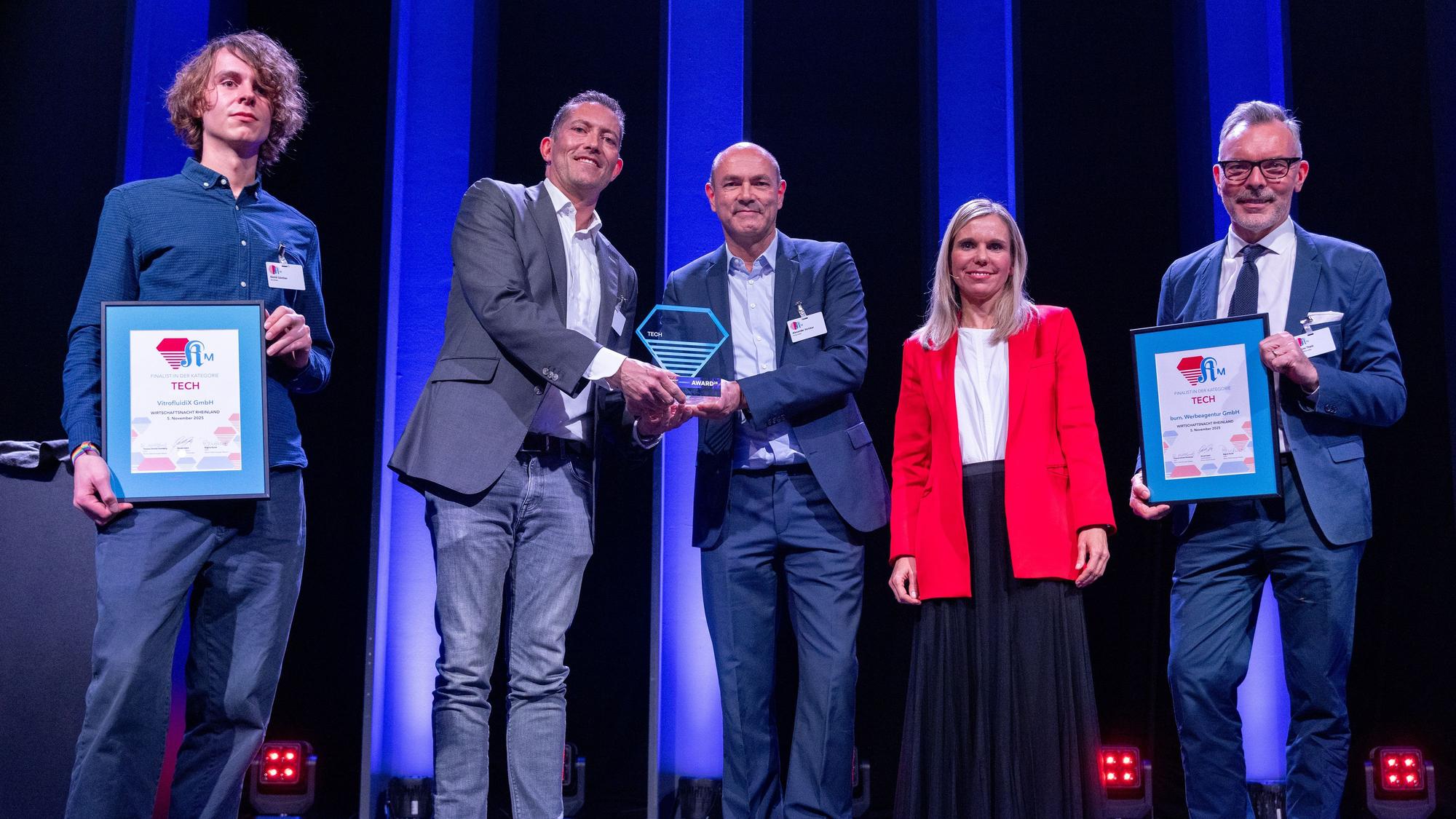 31.10.2025, Köln: 4. Wirtschaftsnacht Rheinland 2025 der Kölner Stadt-Anzeiger Medien unter dem Motto „Mission Possible - Zeit für neue Held:innen“ - Tech-Preis für Alangu. Foto: Thilo Schmülgen