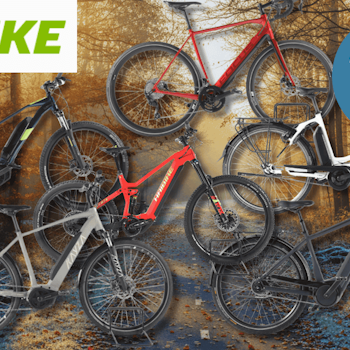 Anordnung verschiedener Rebike Fahrräder vor einem winterlichen Hintergrund.