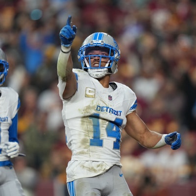 Amon-Ra St. Brown hat am Sonntag einen Touchdown erzielt.