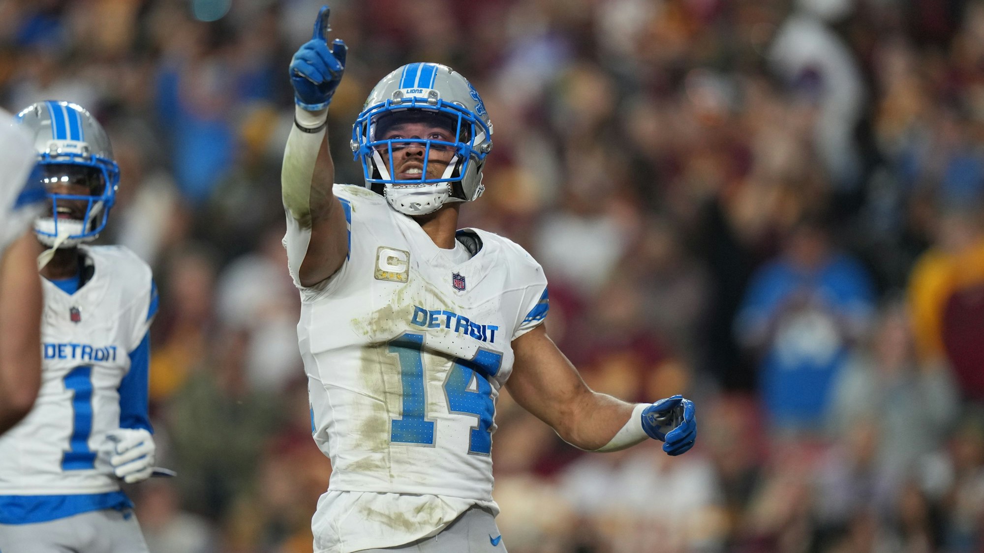 Amon-Ra St. Brown hat am Sonntag einen Touchdown erzielt.