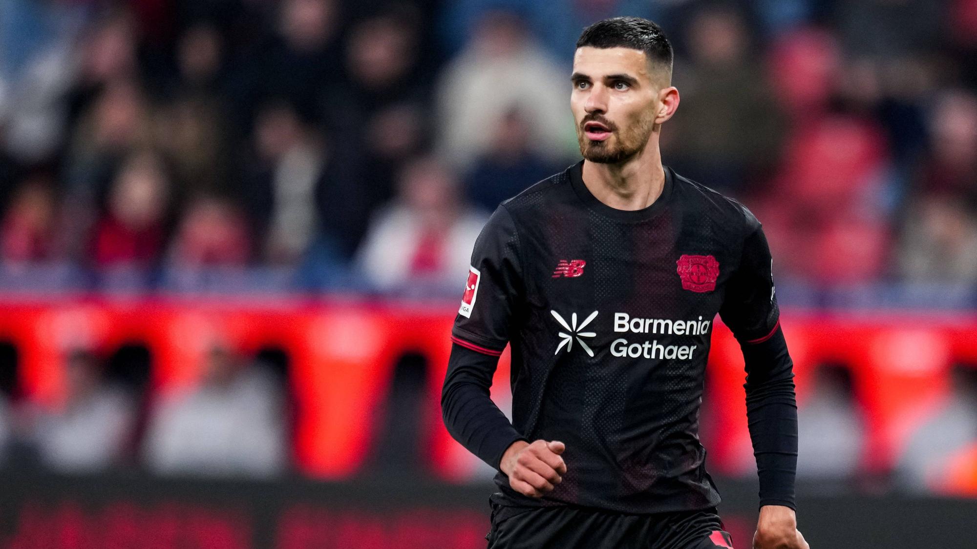 LEVERKUSEN, GERMANY - NOVEMBER 8: Martin Terrier of Bayer 04 Leverkusen looks on during the Bundesliga match between Bayer 04 Leverkusen and 1. FC Heidenheim 1846 at BayArena on November 8, 2025 in Leverkusen, Germany. Photo by Rene Nijhuis SPO PUBLICATIONxINxGERxSUIxAUTxONLY Copyright: xRenexNijhuis/MBxMediax