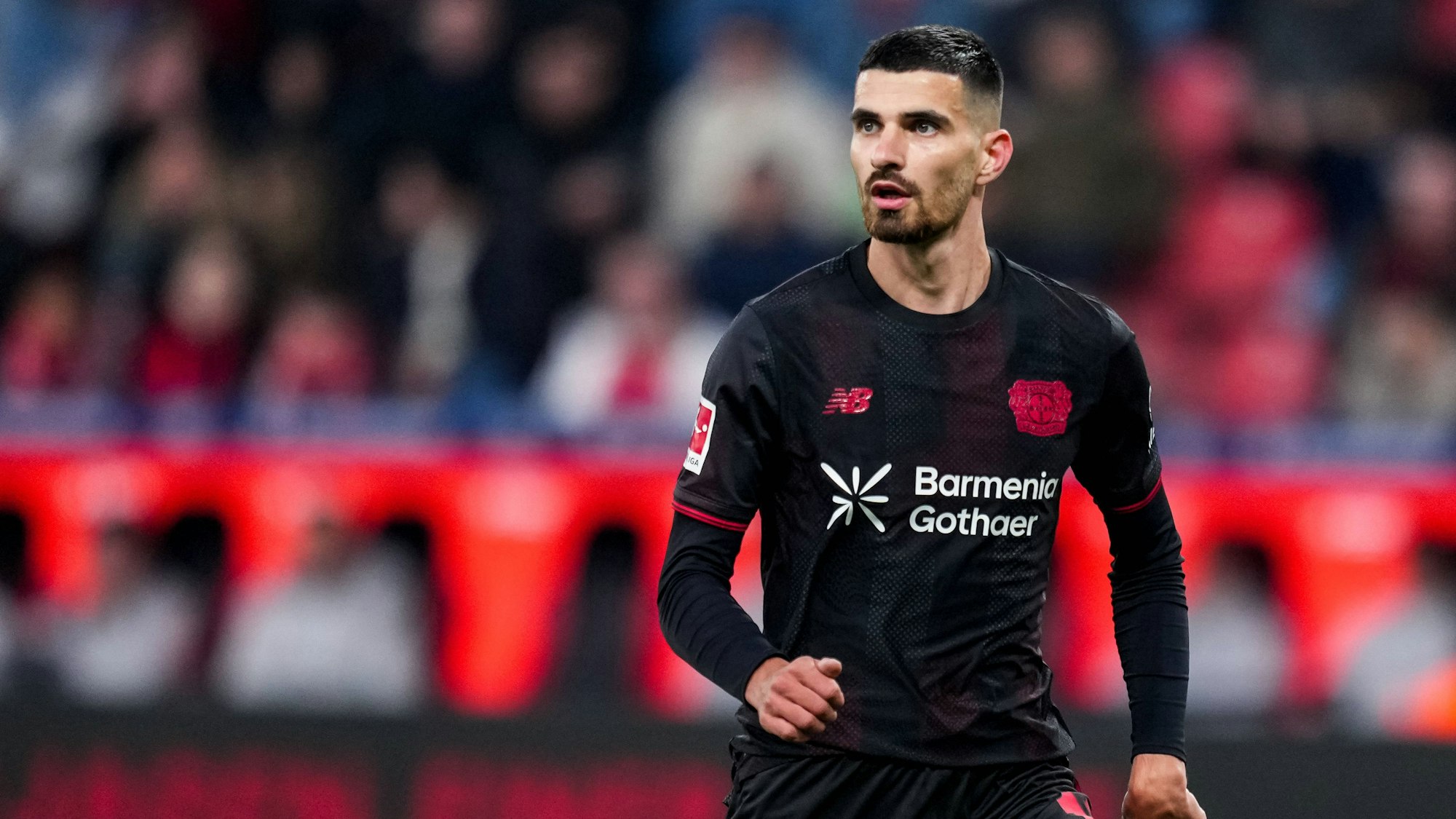 LEVERKUSEN, GERMANY - NOVEMBER 8: Martin Terrier of Bayer 04 Leverkusen looks on during the Bundesliga match between Bayer 04 Leverkusen and 1. FC Heidenheim 1846 at BayArena on November 8, 2025 in Leverkusen, Germany. Photo by Rene Nijhuis SPO PUBLICATIONxINxGERxSUIxAUTxONLY Copyright: xRenexNijhuis/MBxMediax