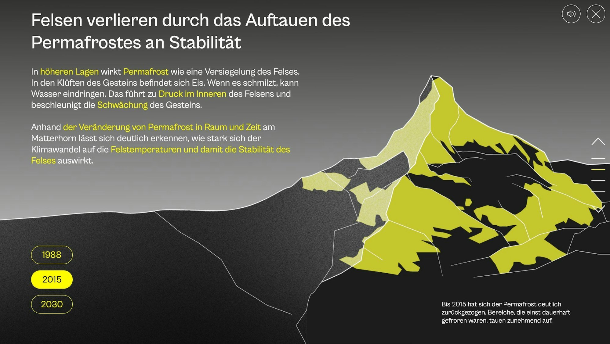 Interessant und gut gestaltet: Durch die Web-App «Berg-App» liest und klickt man sich gern.