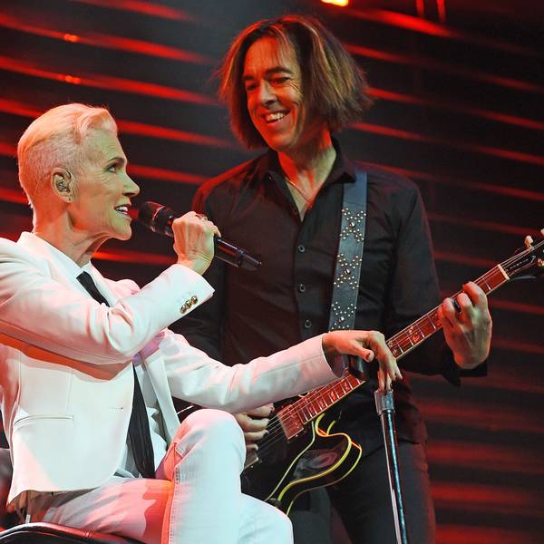 Die Sängerin Marie Fredriksson und Gitarrist Per Gessle von der Band Roxette stehen beim Konzert in der Lanxess Arena auf der Bühne (Archivfoto). Fredriksson ist 2019 verstorben.