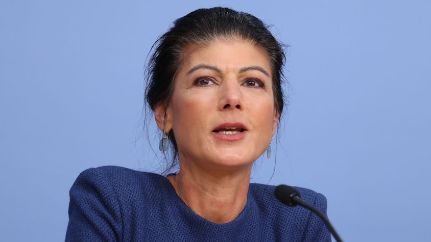 „Wir haben schon einen wahnsinnigen Meinungsdruck“, glaubt Sahra Wagenknecht. (Bild: 2025 Getty Images/Sean Gallup)