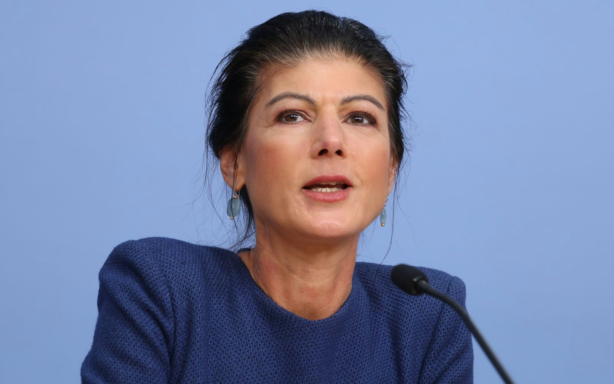 „Wir haben schon einen wahnsinnigen Meinungsdruck“, glaubt Sahra Wagenknecht. (Bild: 2025 Getty Images/Sean Gallup)
