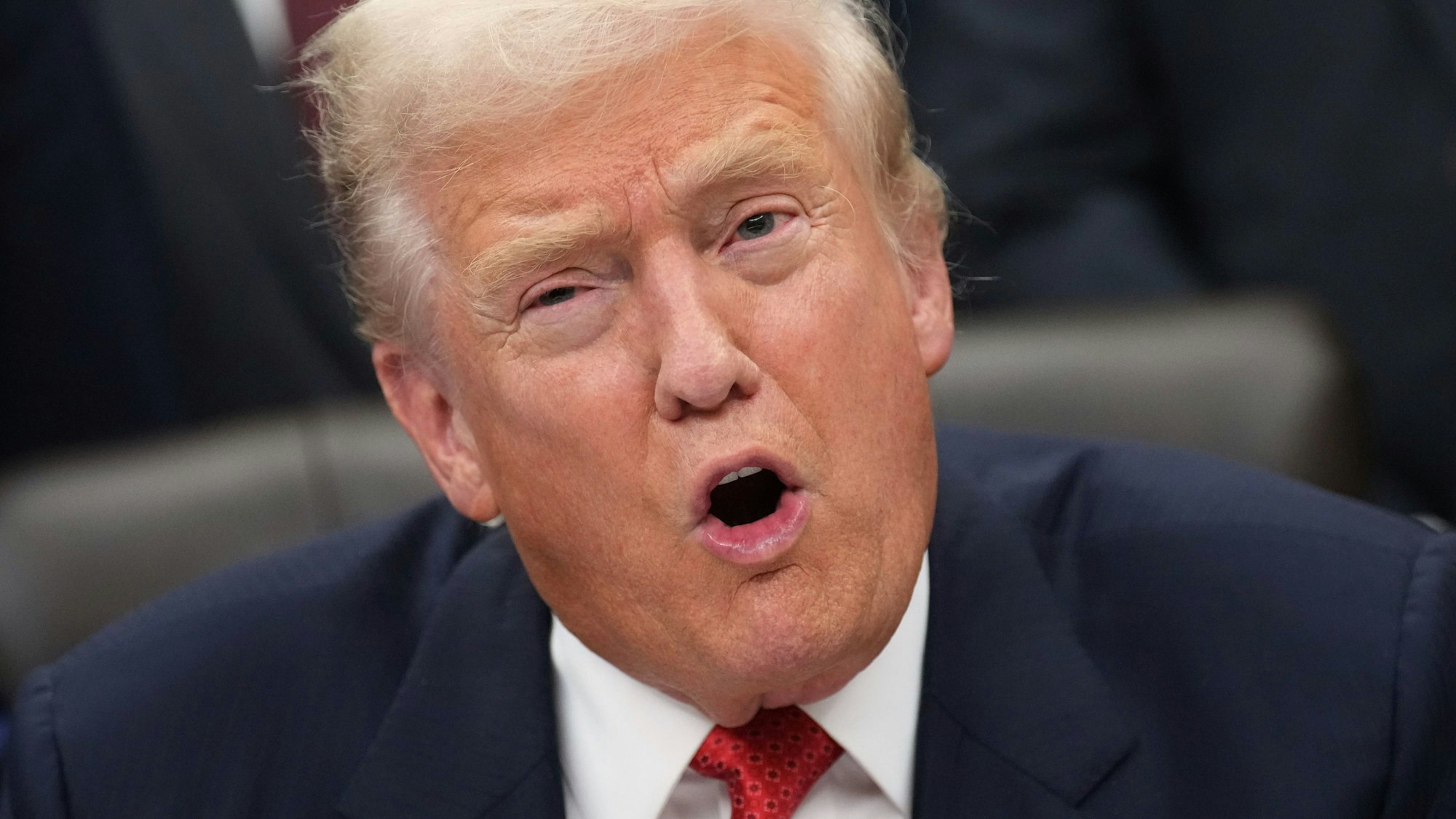 US-Präsident Donald Trump im Weißen Haus. Die US-Regierung hat vier europäische „Antifa-Gruppen“ auf die Terrorliste gesetzt. (Archivbild)