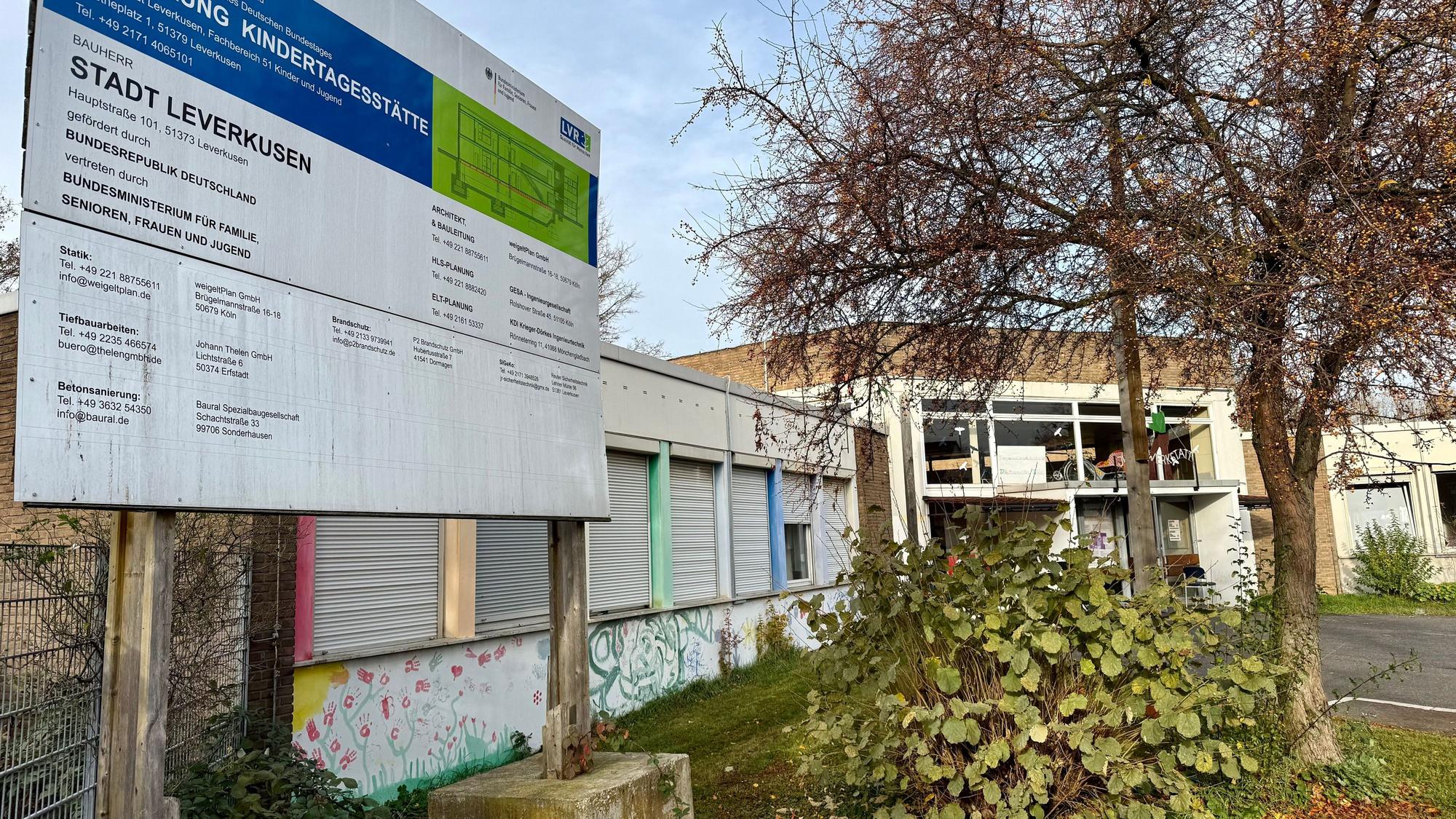 Die städtische Tageseinrichtung für Kinder in der Dhünnstraße 12a, Wiesdorf.