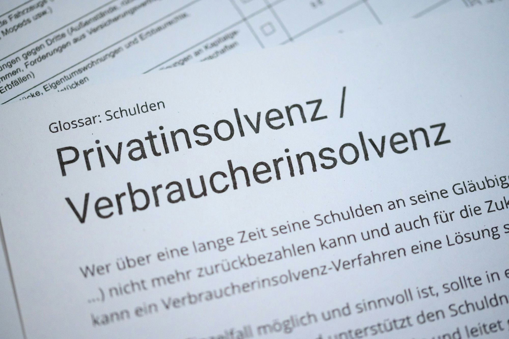 Privatpersonen könnten einen Antrag auf Verbraucherinsolvenz stellen, um ihre Schulden zu ordnen.