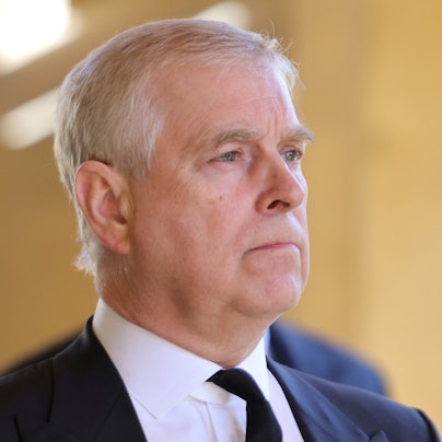 Der ehemalige Prinz Andrew bei der Beisetzung seines Vaters auf Schloss Windsor.