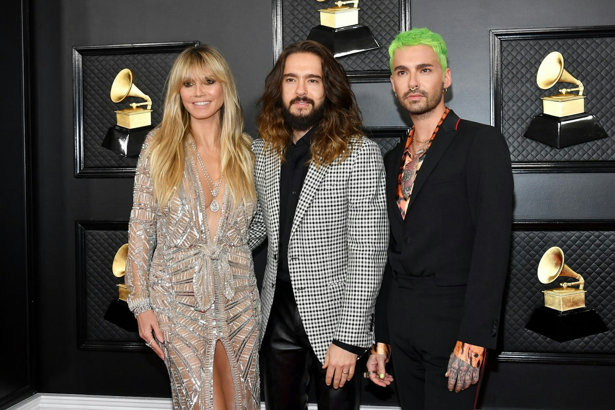 Heidi Klum mit ihrem Mann Tom Kaulitz (Mitte) und dessen Bruder Bill Kaulitz. (Bild: 2020 Getty Images/Amy Sussman)