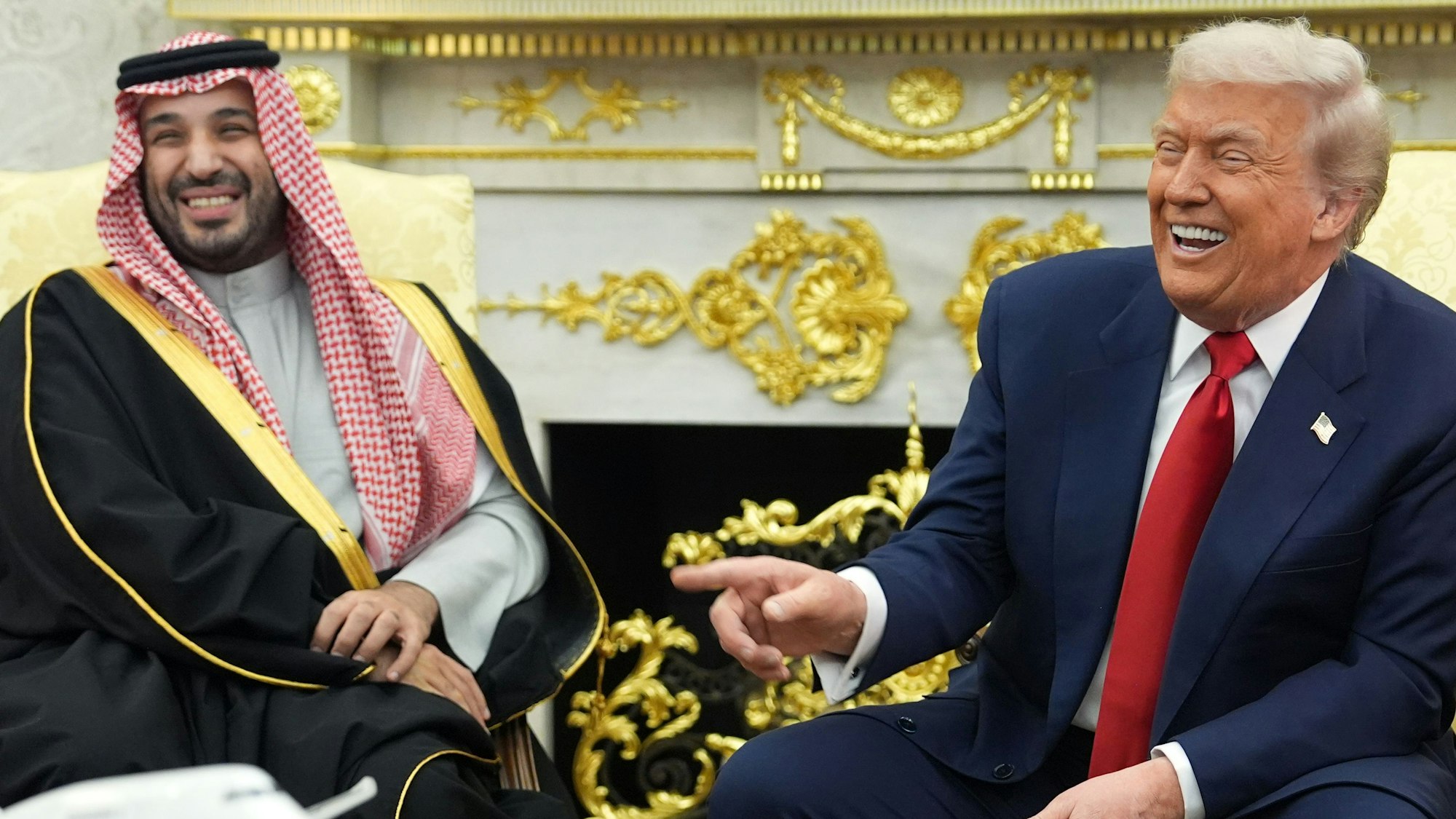Beste Laune: Donald Trump zusammen mit Mohammed bin Salman im Oval Office. Laut einem CIA-Bericht soll bin Salman den Mord am saudischen Journalisten Jamal Khashoggi angeordnet haben.