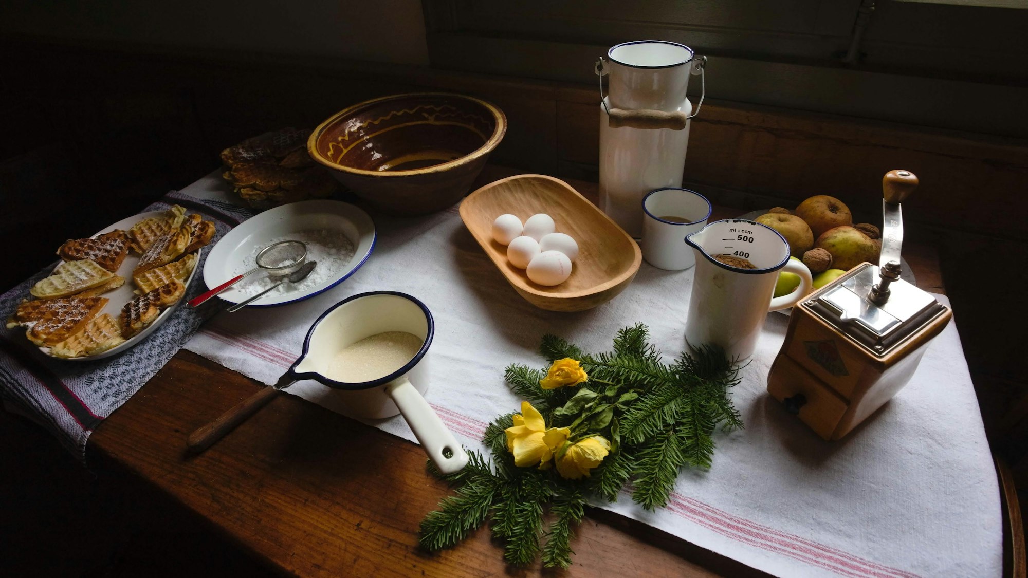 Ein gedeckter Tisch.