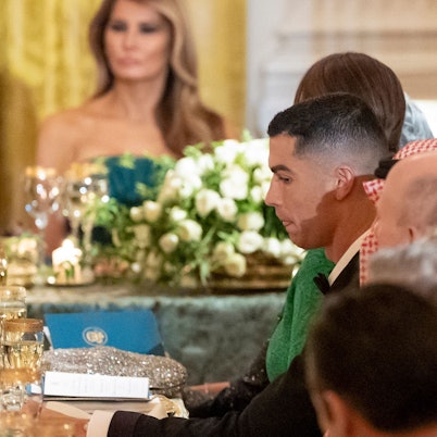 Cristiano Ronaldo (r.) war am Mittwoch im Weißen Haus zu Gast.