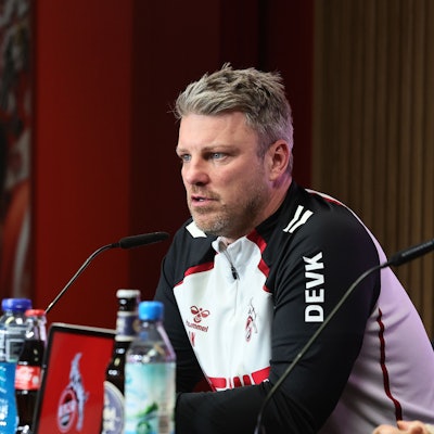 1. FC Köln, Pressekonferenz zum Heimspiel gegen Frankfurt, Lukas Kwasniok (1. FC Köln). 20.11.2025, Bild: Herbert Bucco