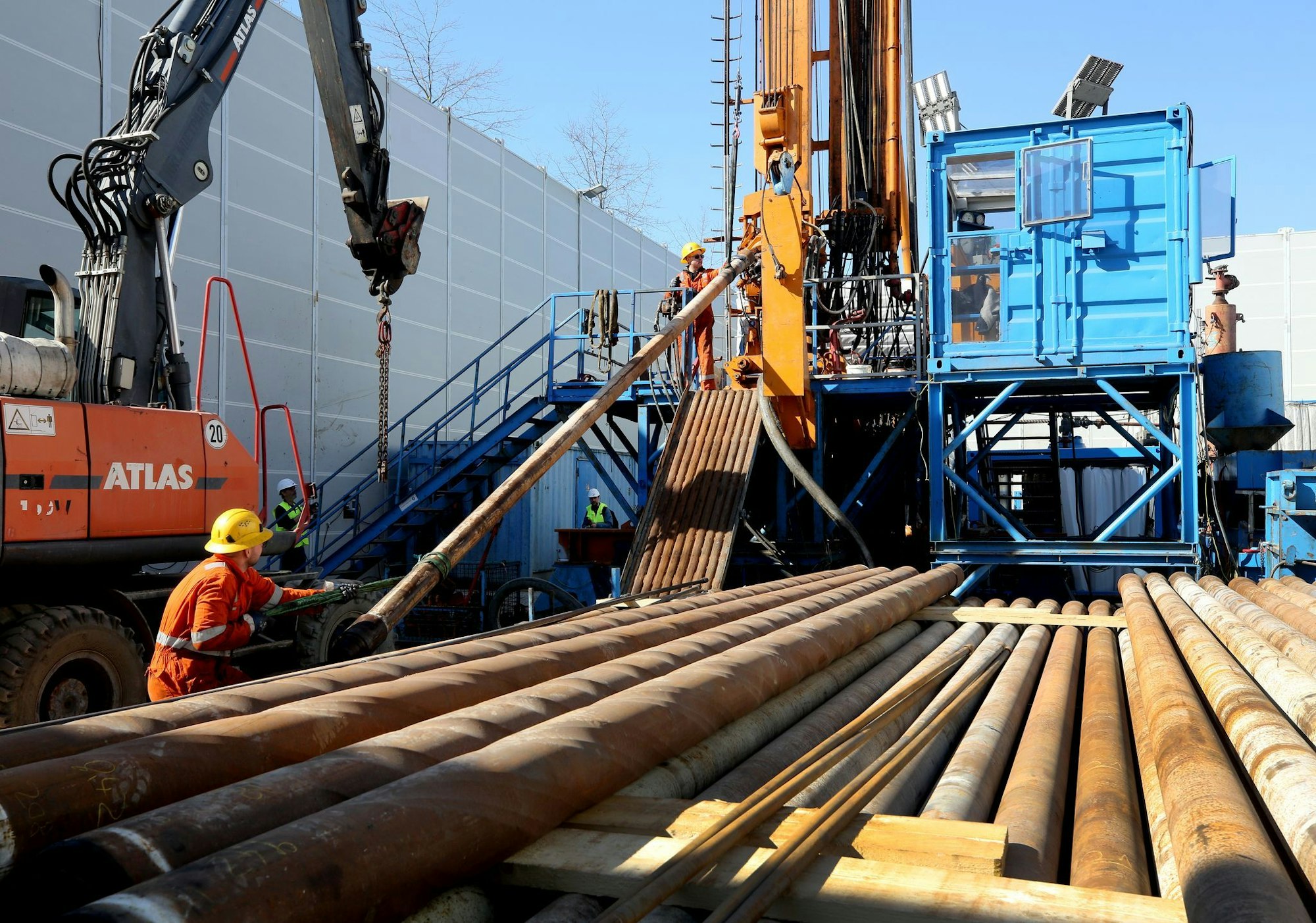 Wie in Krefeld bohrte der Geologische Dienst auch in Kempen, um die Wärmespeicherfähigkeit alter Bodenschichten zu erkunden. Ergebnis: Der Boden ist geeignet. (Archivbild)