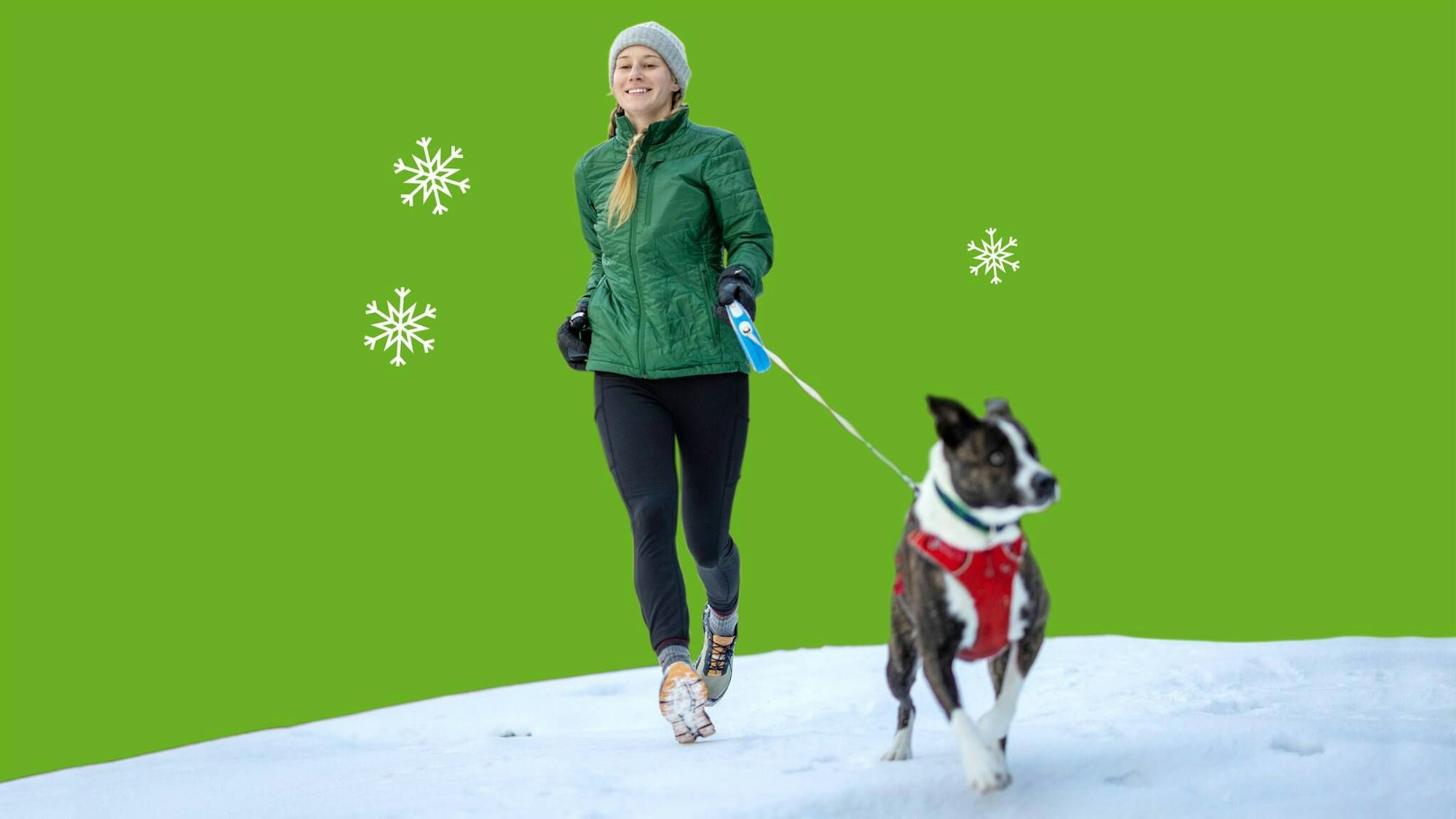 Auch bei Schnee und Eis ist sie draußen: Dieser Läuferin dürfte helfen, dass ihr Hund ohnehin vor die Tür muss. . RND