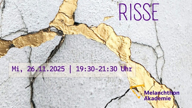 Das Bild zeigt vergoldete Risse in einer Fassade.