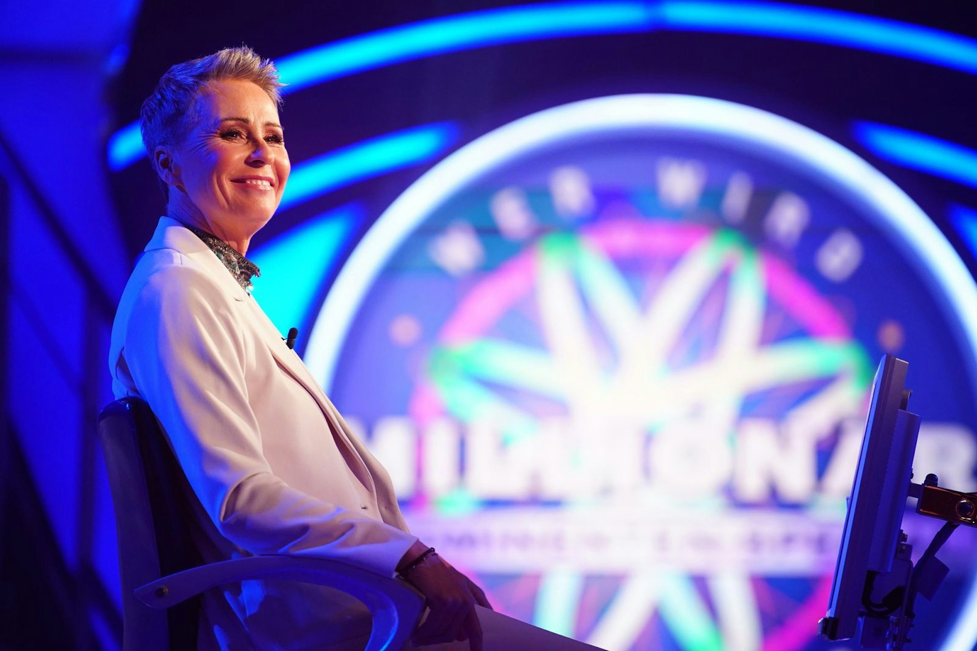 Gemeint war eine IQ-Sendung, in der sie ihn übertrumpft hatte. Diesmal war Jauch auf der sicheren Seite. (Bild: RTL / Stefan Gregorowius)