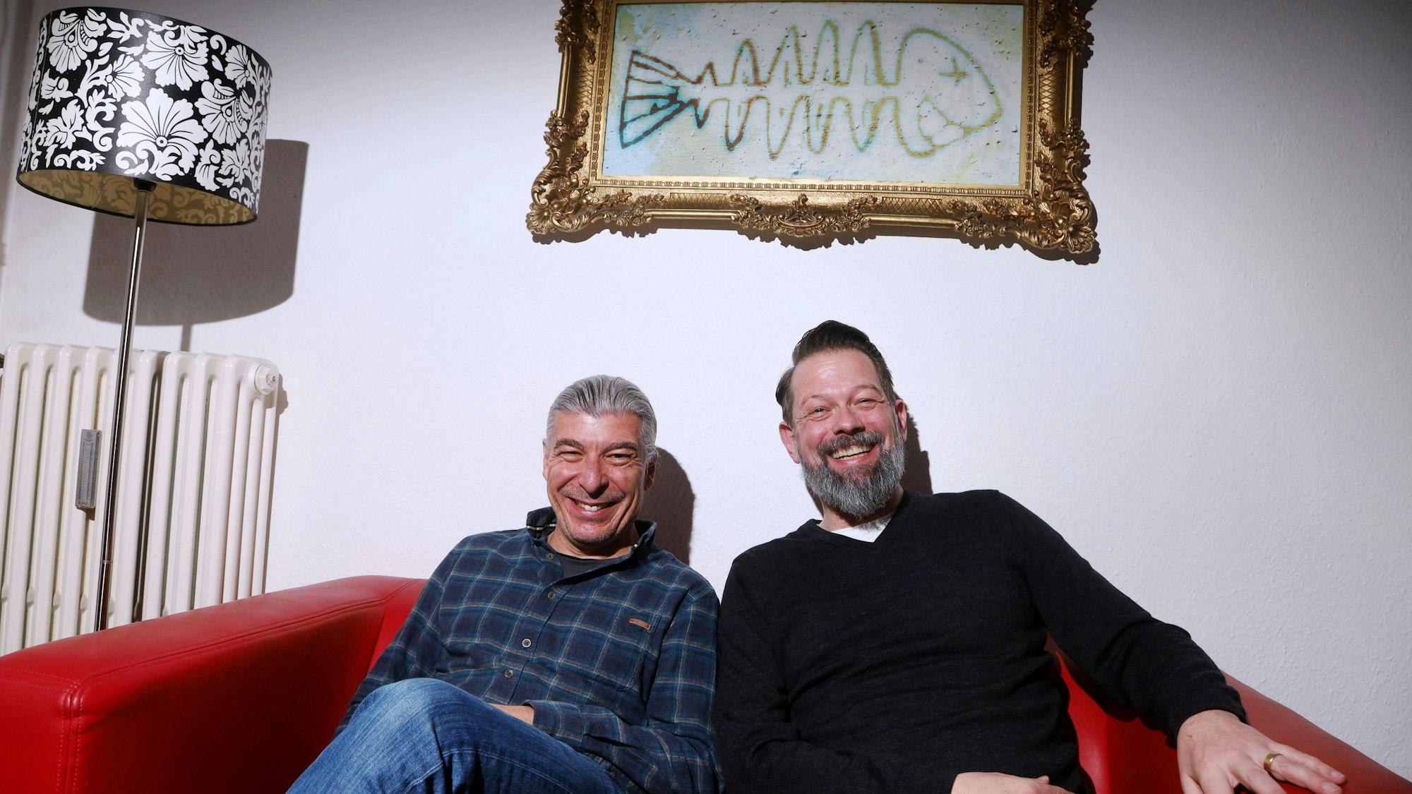 10.11.2025, Köln: Das Kabaretto-Duo Onkel Adrian Engels und Markus Riedinger (v.r). Foto: Arton Krasniqi