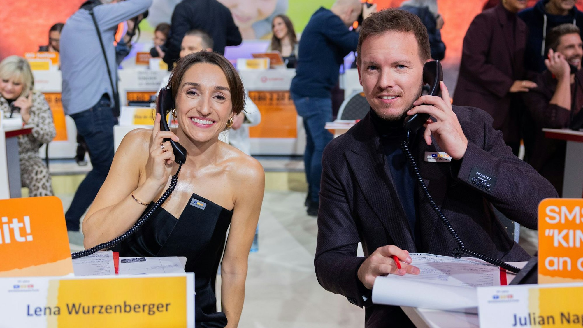 Julian Nagelsmann und seine Freundin Lena Wurzenberger beim RTL-Spendenmarathon.