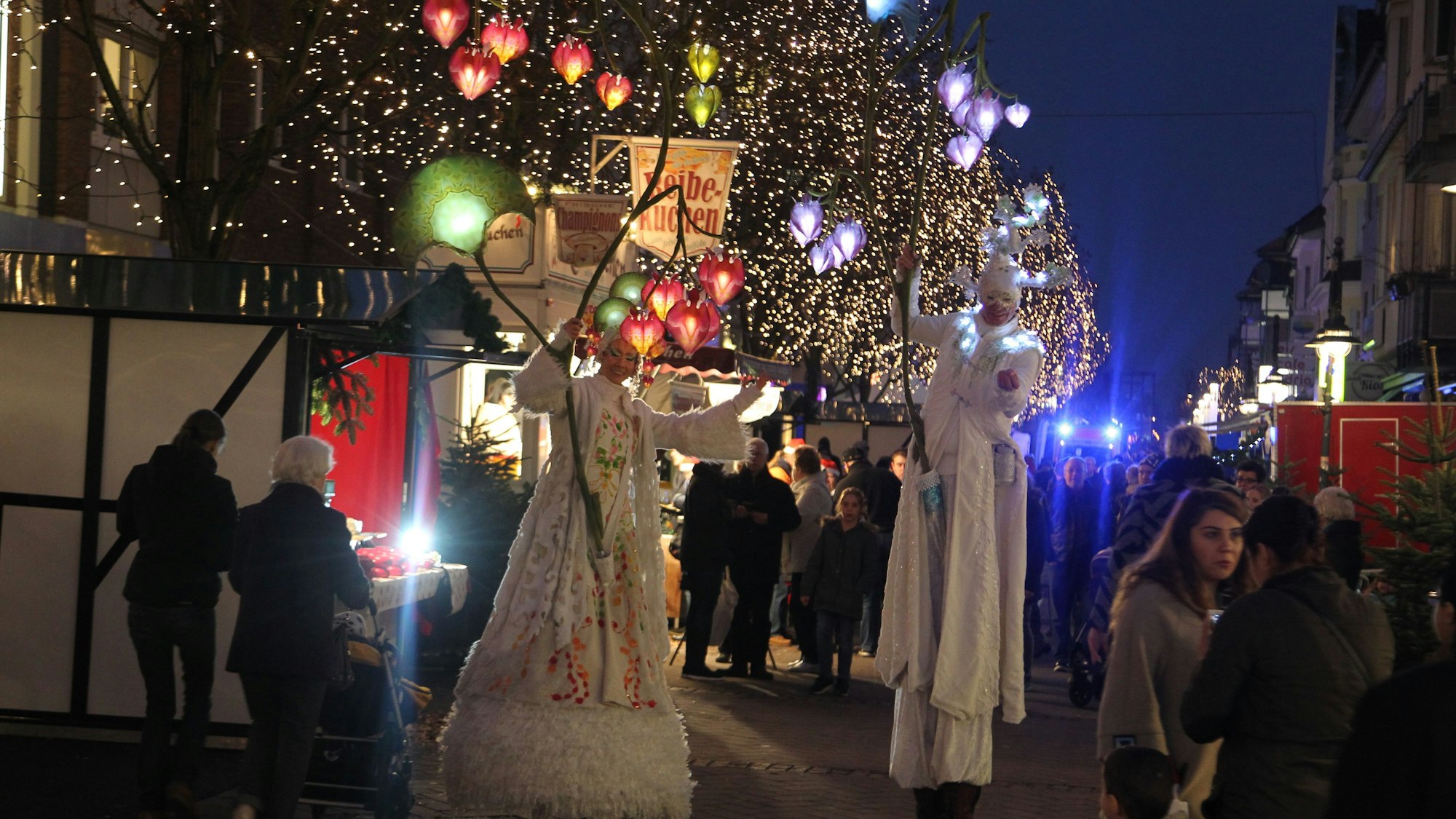 Der Winterwald in der Fußgängerzonevon Troisdorf.