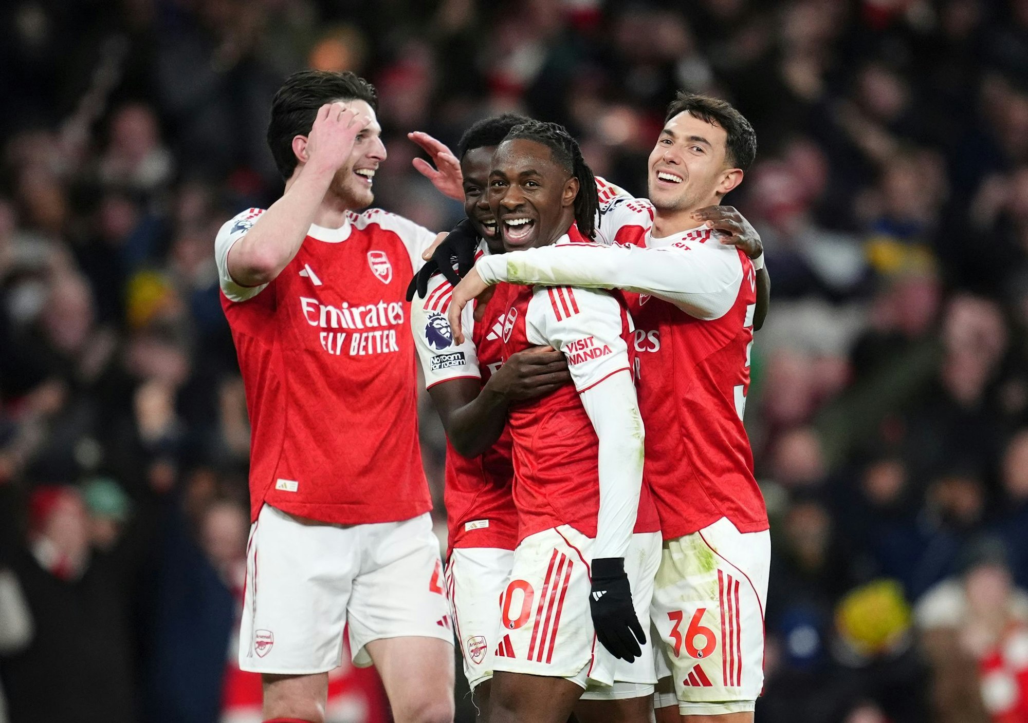 Mann des Spiels: Arsenals Eberechi Eze erzielte im Nord-London-Derby drei Tore.