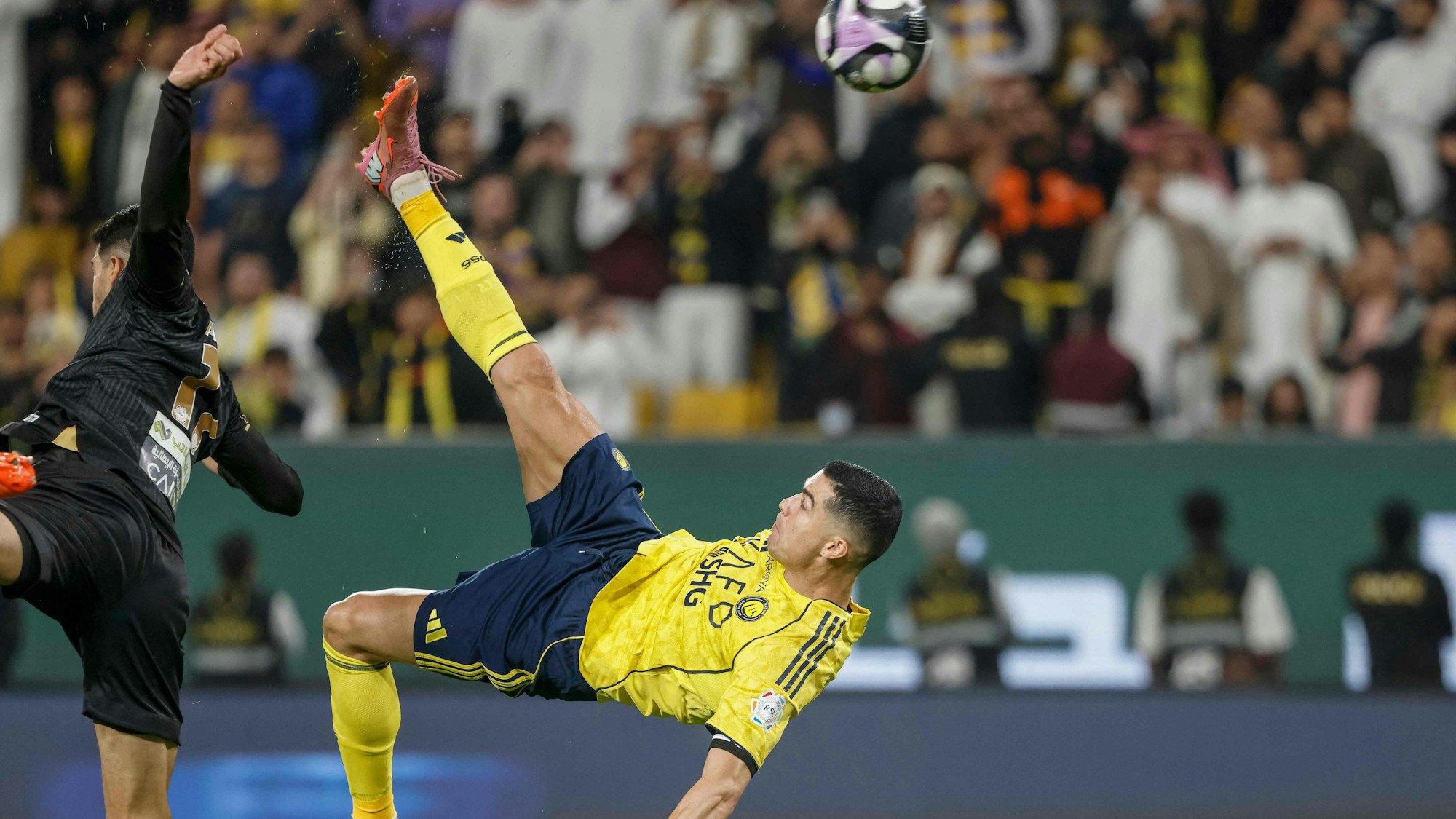 Cristiano Ronaldo mit einem Fallrückzieher.