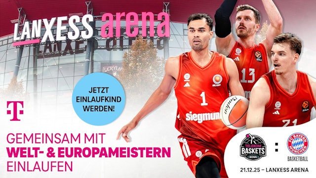 Hand in Hand mit den Welt- und Europameistern in die Arena einlaufen