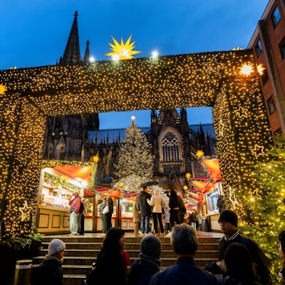 Der Weihnachtsmarkt am Kölner Dom.