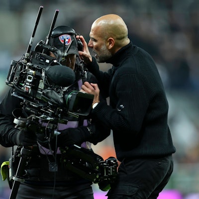 Newcastle United v Manchester City - Premier League Pep Guardiola complains to TV cameraman after the Premier League match between Newcastle United and Manchester City at St James Park on November 22, 2025 in Newcastle upon Tyne, England. Newcastle upon Tyne St. James Park England United Kingdom PUBLICATIONxNOTxINxUK Copyright: xEdxSykes/Sportsphoto/APLx 14142277