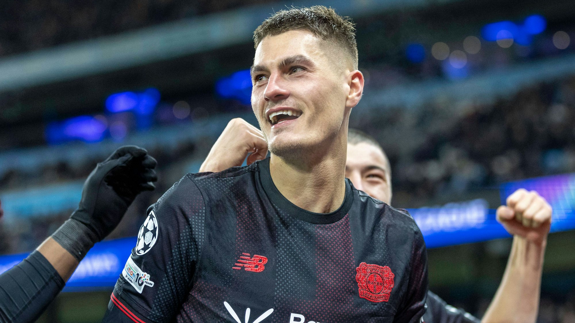 RECORD DATE NOT STATED 25th November 2025 Etihad Stadium, Manchester, England UEFA Champions League Football, Manchester City versus Bayer Leverkusen Patrik Schick of Bayer Leverkusen celebrates scoring a 54th minute goal to make the score 2-0 PUBLICATIONxNOTxINxUK TimxWilliams