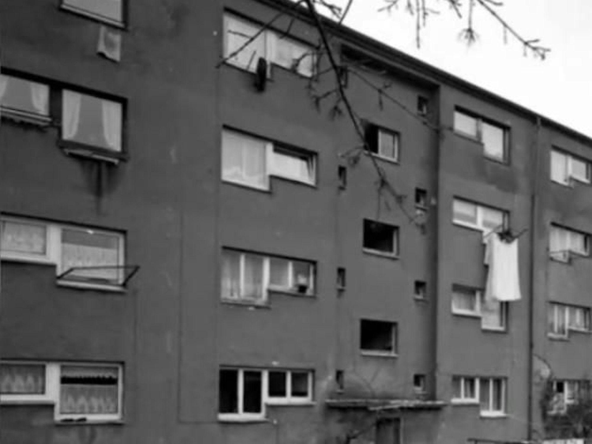 Alte Aufnahme der Wohnsiedlung mit der Nördlinger Straße als Zentrum des Little Italys in Höhenberg