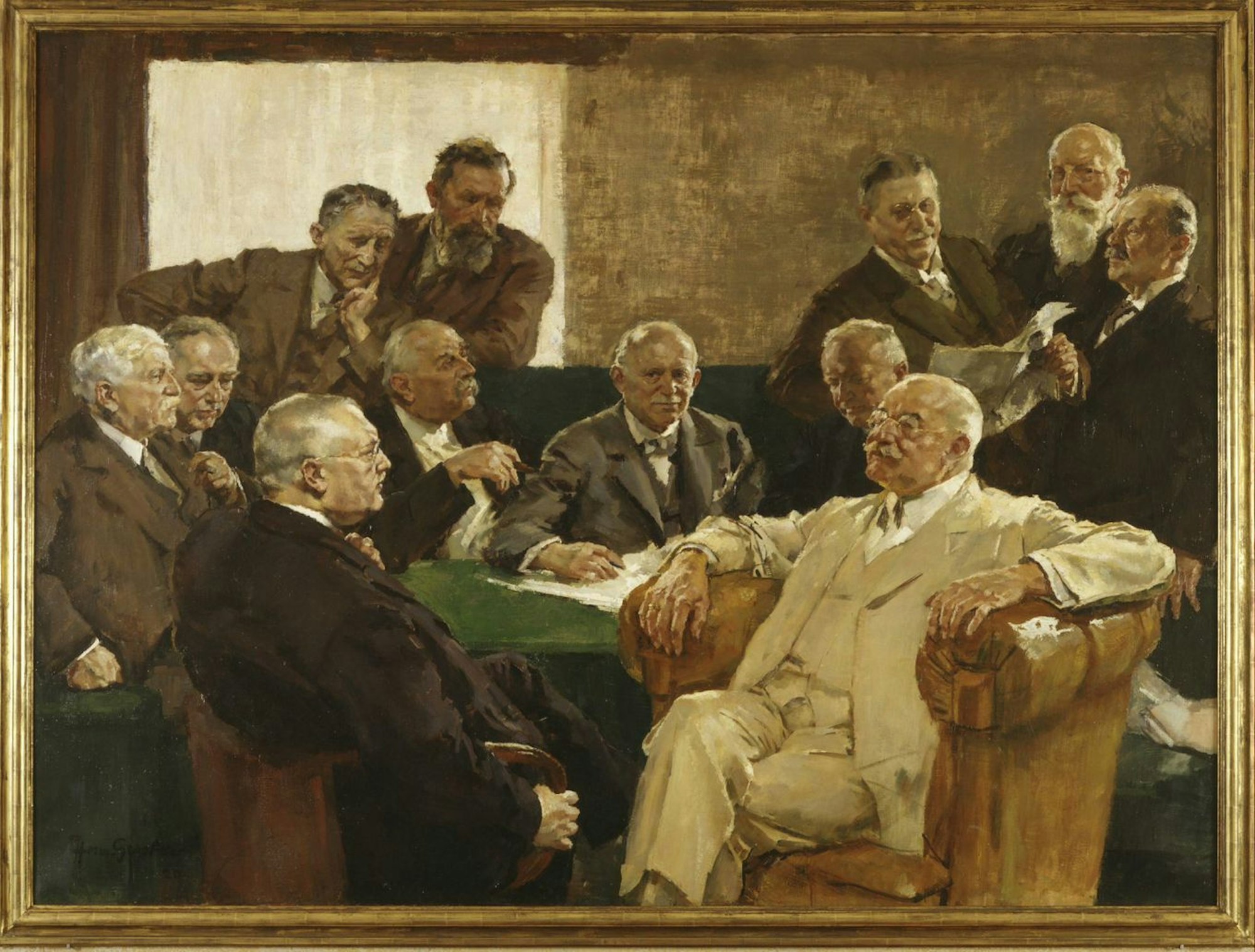 „Der Rat der Götter“: im Vordergrund Carl Duisberg, der das Bild auch in Auftrag gegeben hatte.