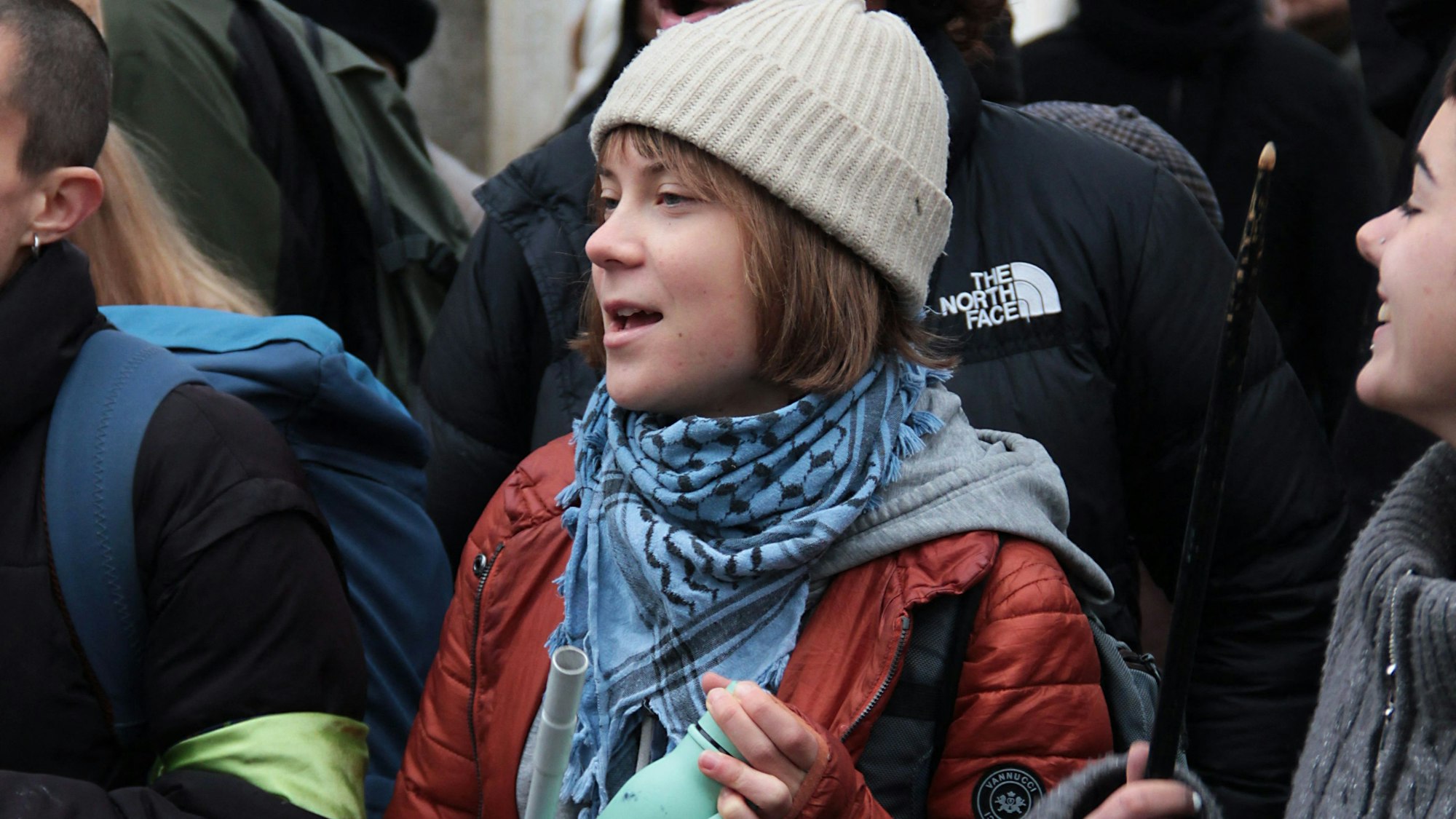 Greta Thunberg beim Protest in Venedig.