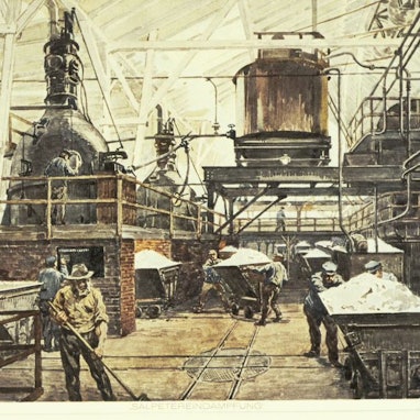 Salpetereindampfung im Leverkusener Werk: Die Geschichte der IG Farben ist derzeit für Chempark-Mitarbeiterinnen und -Mitarbeiter ausgestellt.