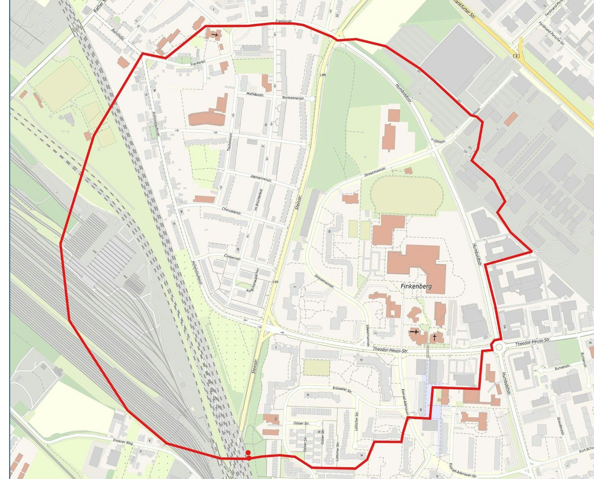 Die Grafik zeigt den Evakuierungsradius in Köln-Gremberghoven.