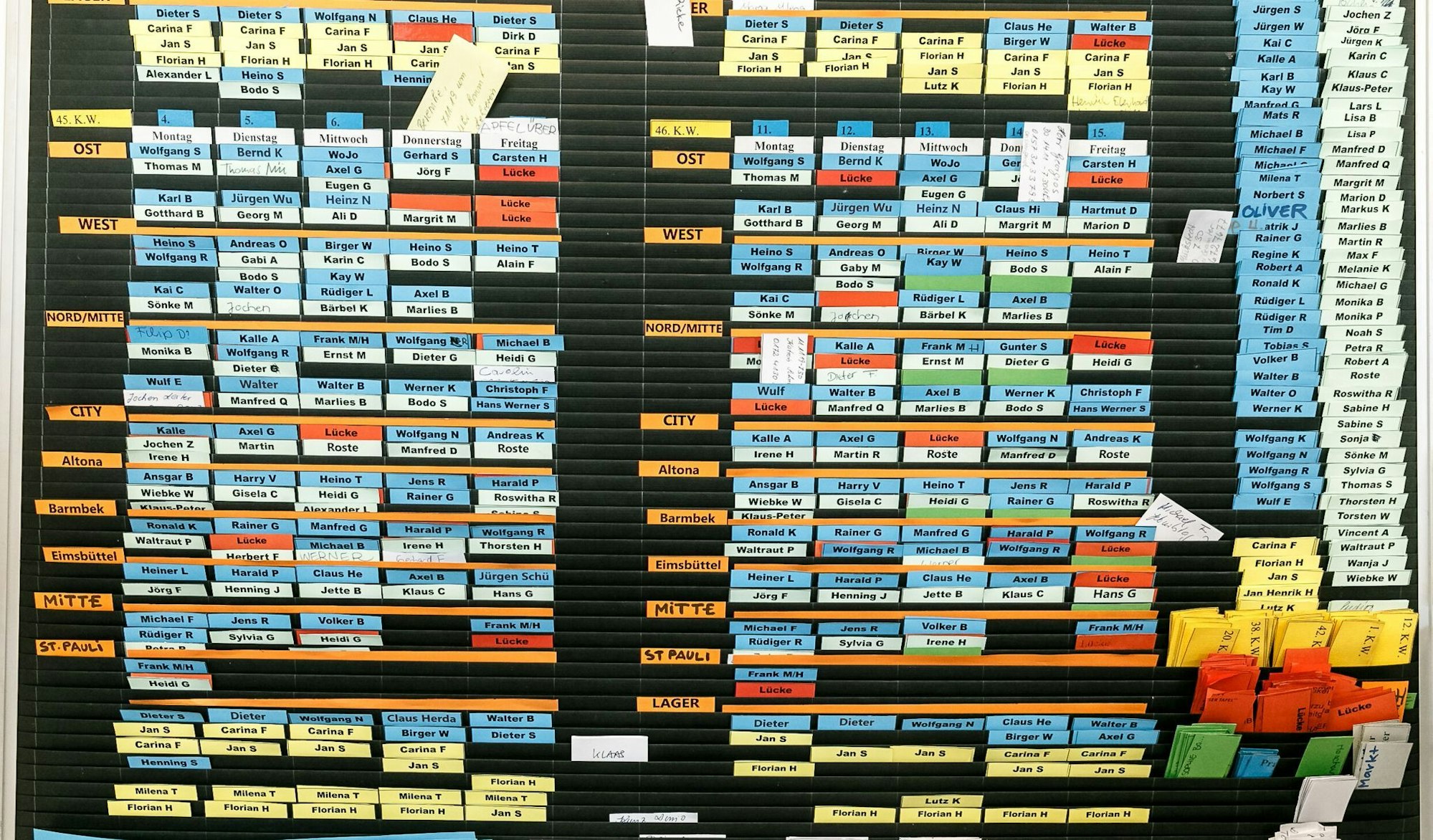 Wer arbeitet wann? Das regelt in vielen Unternehmen der Dienstplan.