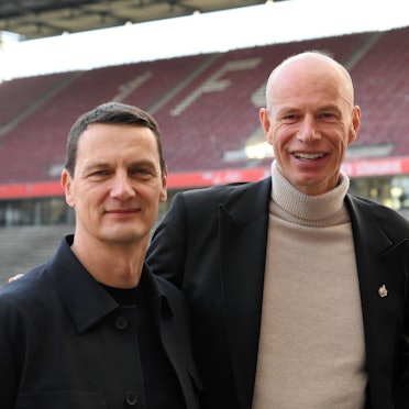 Ulf Sobek, Jörn Stobbe und Jörg Alvermann (v.l.) am Montag im Rhein-Energie-Stadion