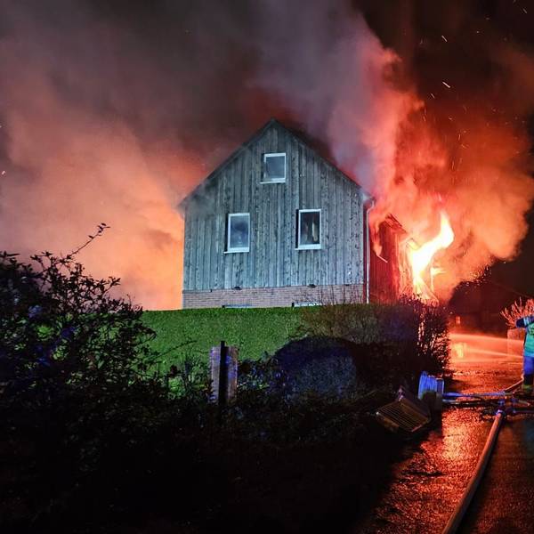 Feuer in einem Fachwerkhaus