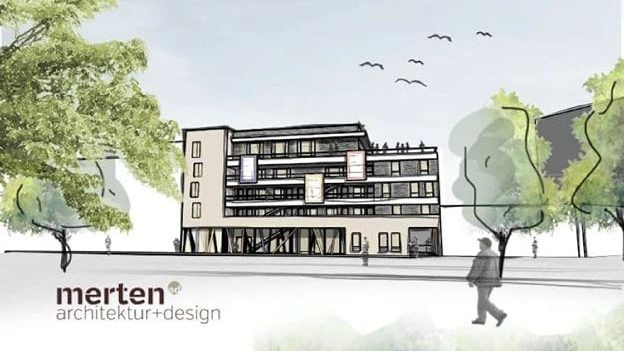 Visualisierung: Am Clevischen Ring soll der Neubau „Casa Colonia Grande“ mit 35 Wohnplätzen für sozial benachteiligte Menschen entstehen.