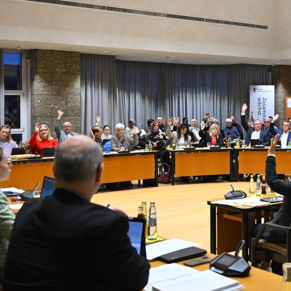 Blick auf die Teilnehmer einer Ratssitzung.