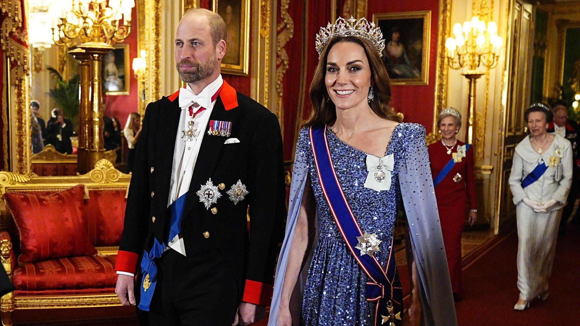 Prinz William und Prinzessin Kate vor dem Staatsbankett für Bundespräsident Frank-Walter Steinmeier und Elke Büdenbender auf Schloss Windsor.