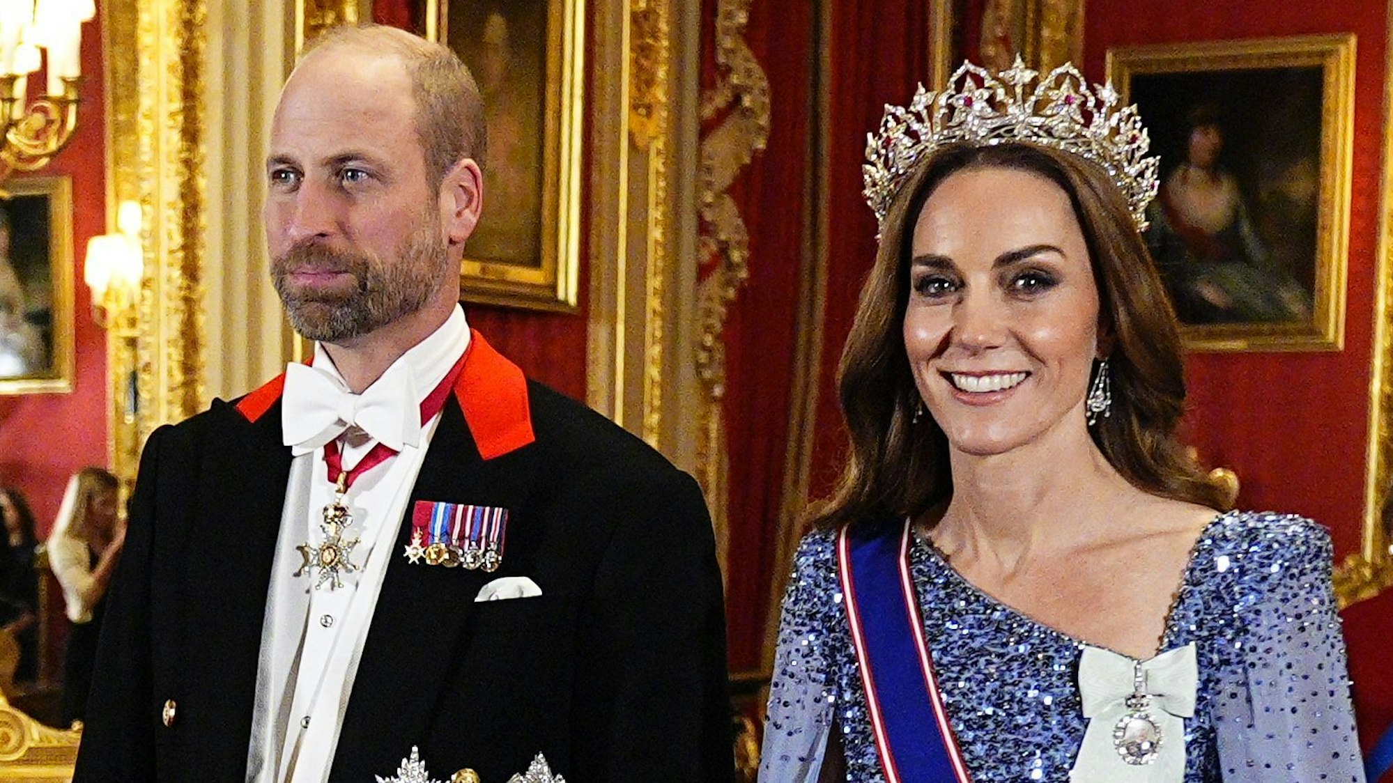 Prinz William und Prinzessin Kate beim Staatsbankett für Bundespräsident Steinmeier.