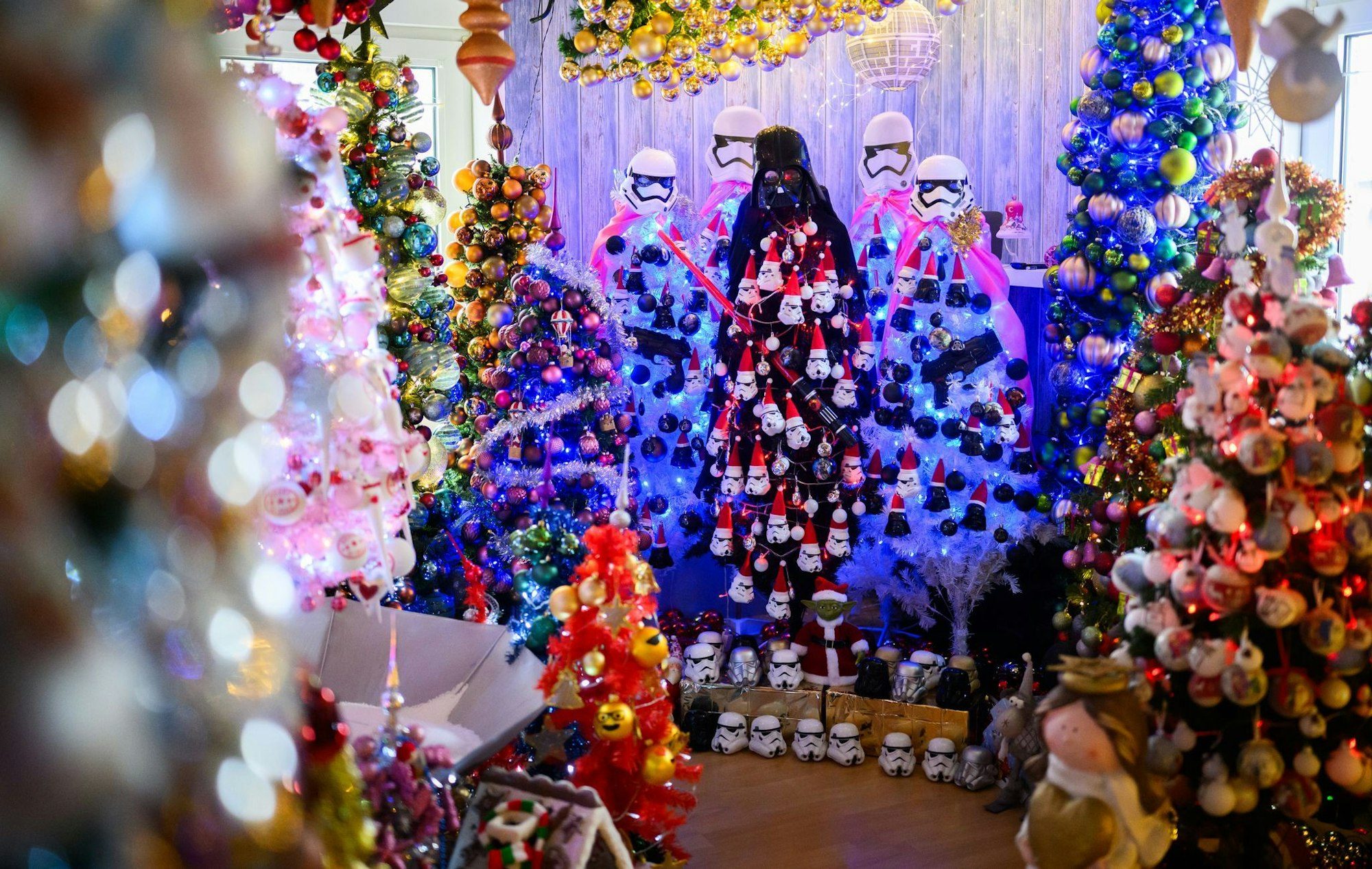 Viele Weihnachtsbäume wurden zu verschiedenen Mottos wie zum Beispiel «Star Wars» geschmückt.